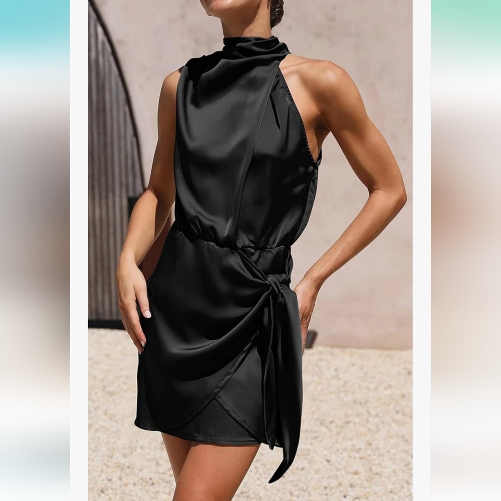 Chic One Shoulder Black Cocktail Dress